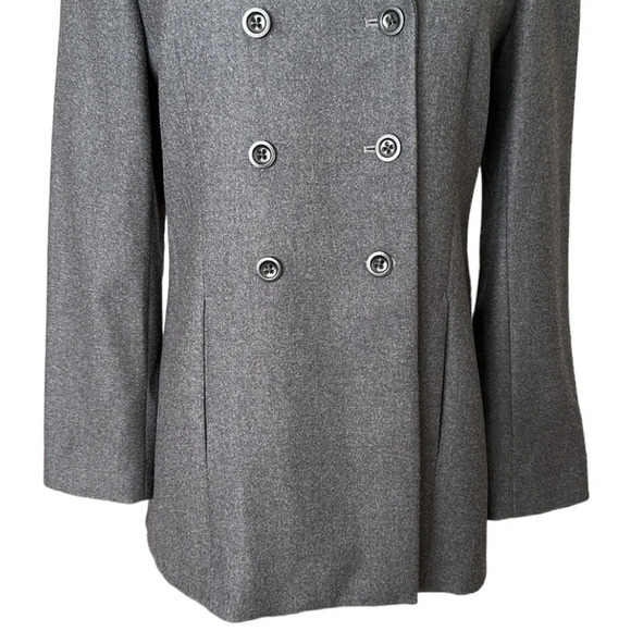 BANANA REPUBLIC Italian Wool Cashmere Double Breasted Coat Gray Lightweight 2 - Picture 5 of 15